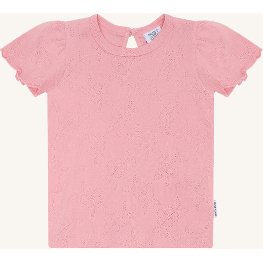 Hust & Claire T-shirt HCAlma basic pointelle T-shirt S/S 3761 Shell